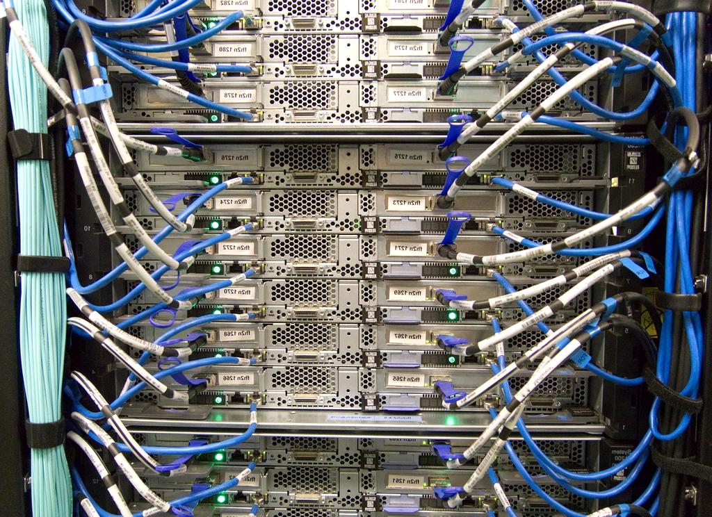 Futuristic quantum mesh router with holographic network visualization